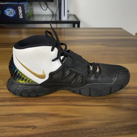 Nike Kyrie 6 Black White Gold Iridescent All Seeing Eye Sneakers Mens 11 Rare main image 6